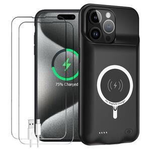 Battery Case For IPhone 15 Pro Max, 6000 mAh Rechargeable Extended Battery Case